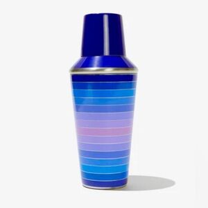 NEW NIB Jonathan Adler Scala Cocktail Shaker Modern Barware 18oz Gradient Blues